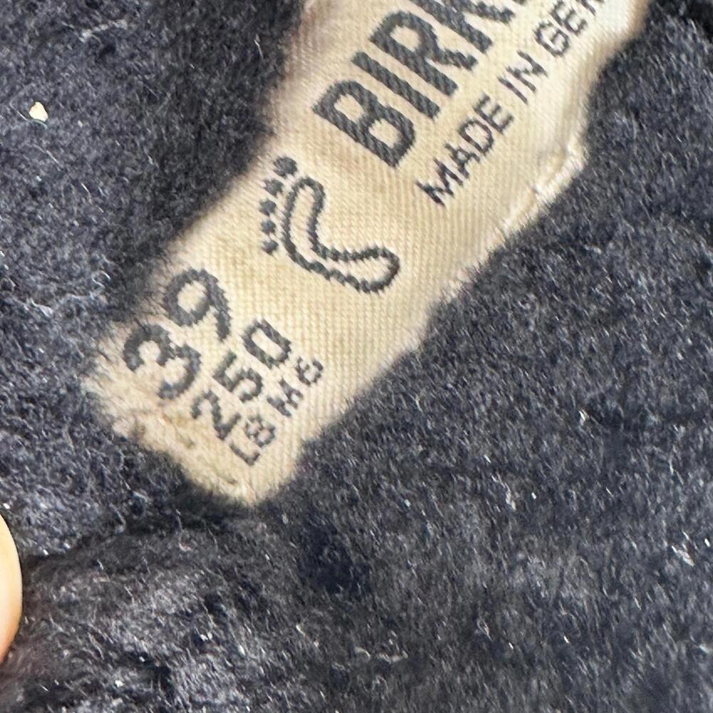 Birkenstock Arizona Shearling Sandals Sz 8 Black Suede Lined Buckle Shoes - Picture 9 of 12